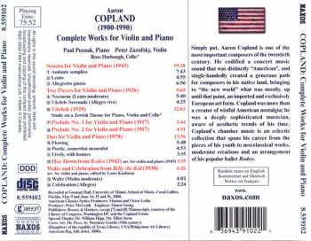 CD Aaron Copland: Complete Works For Violin And Piano