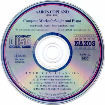 CD Aaron Copland: Complete Works For Violin And Piano
