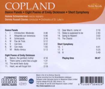 CD Aaron Copland: Dance Panels /  Eight Poems Of Emily Dickinson / Short Symphony 