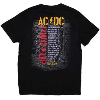 Marchandises AC/DC: Ac/dc Unisex T-shirt: Control Wires Pwr-up Eu Tour '24 (back Print & Ex-tour) (small) S