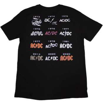 Marchandises AC/DC: Ac/dc Unisex T-shirt: Logo History (back Print) (small) S
