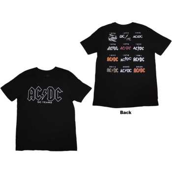 Marchandises AC/DC: Ac/dc Unisex T-shirt: Logo History (back Print) (small) S