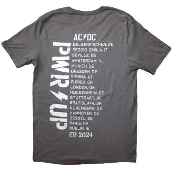 Marchandises AC/DC: Ac/dc Unisex T-shirt: Logo Pwr-up Eu Tour '24 (back Print & Ex-tour) (x-large) XL