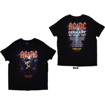 Marchandises AC/DC: Ac/dc Unisex T-shirt: Pwr-up Germany Eu Tour '24 (back Print & Ex-tour) (xxx-large) XXXL