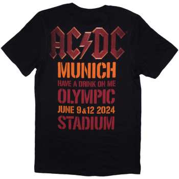 Marchandises AC/DC: Ac/dc Unisex T-shirt: Pwr-up Munich '24 (back Print & Ex-tour) (small) S
