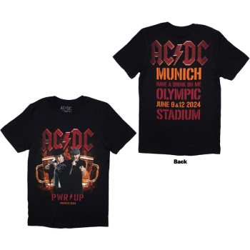 Marchandises AC/DC: Ac/dc Unisex T-shirt: Pwr-up Munich '24 (back Print & Ex-tour) (small) S