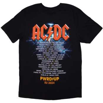 Marchandises AC/DC: Ac/dc Unisex T-shirt: Pwrd-up In Rock We Trust (back Print & Ex-tour) (medium) M