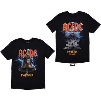Marchandises AC/DC: Ac/dc Unisex T-shirt: Pwrd-up In Rock We Trust (back Print & Ex-tour) (medium) M