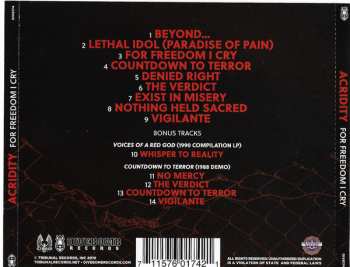 CD Acridity: For Freedom I Cry DLX