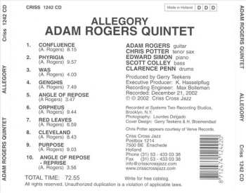 CD Adam Rogers: Allegory