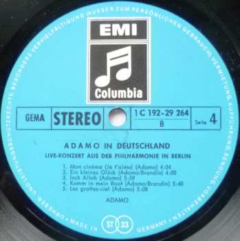 2LP/Coffret Adamo: Adamo In Deutschland (Live-Konzert Aus Der Philharmonie In Berlin)