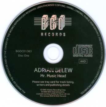 2CD Adrian Belew: Mr. Music Head ★ Inner Revolution