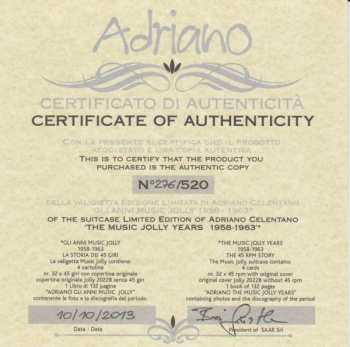 33SP/Coffret Adriano Celentano: Gli Anni Music Jolly 1958-1963 - La Storia Dei 45 Giri = The Music Jolly Years 1958-1963 - The 45 Rpm Story CLR | DLX | LTD | NUM