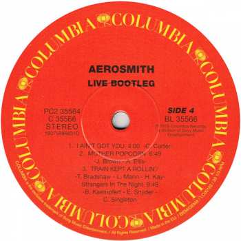 2LP Aerosmith: Live! Bootleg