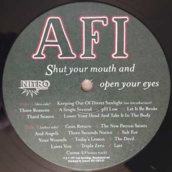 LP AFI: Shut Your Mouth And Open Your Eyes