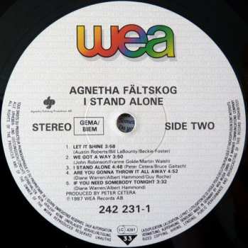 LP Agnetha Fältskog: I Stand Alone
