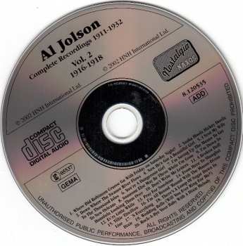 CD Al Jolson: Al Jolson Vol. 2 1916-18