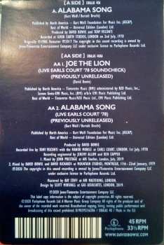 SP David Bowie: Alabama Song  LTD | PIC