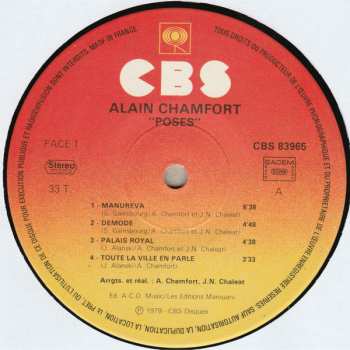 LP Alain Chamfort: Poses
