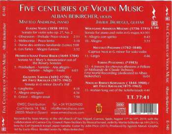 CD Alban Beikircher: Five Centuries Of Violin Music