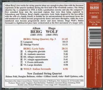 CD Hugo Wolf: String Quartet / Lyric Suite / Italian Serenade