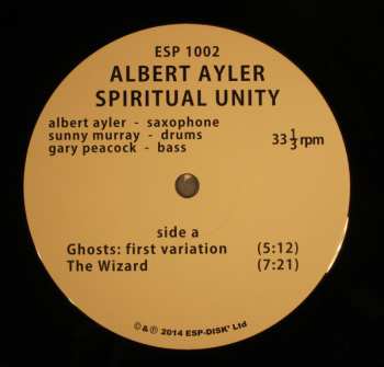 LP Albert Ayler Trio: Spiritual Unity LTD