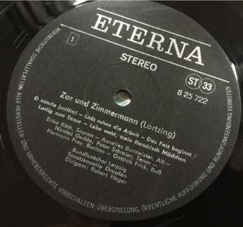 LP Albert Lortzing: Zar Und Zimmermann