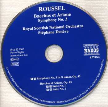 CD Stéphane Denève: Bacchus Et Ariane (Complete Ballet) • Symphony No. 3