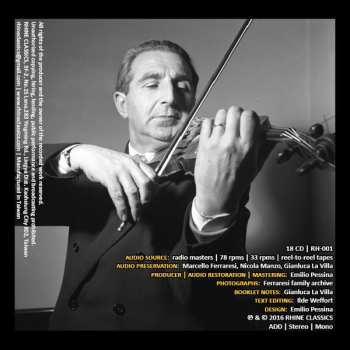 18CD/Coffret Aldo Ferraresi: The Art Of Violin 1 - Aldo Ferraresi: 1923-1979 Unreleased Recordings DLX