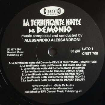 LP Alessandro Alessandroni: La Terrificante Notte Del Demonio (Devil’s Nightmare) LTD