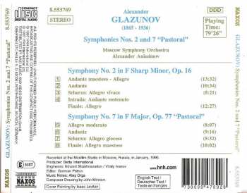 CD Alexander Glazunov: Symphonies Nos. 2 And 7 "Pastoral"