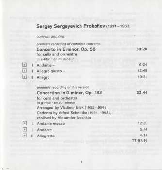2CD Sergei Prokofiev: Cello Concertos & Sonatas