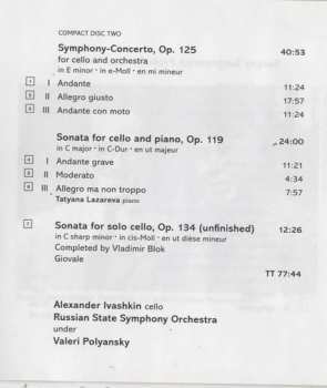 2CD Sergei Prokofiev: Cello Concertos & Sonatas