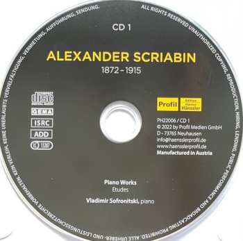 12CD/Coffret Alexander Scriabine: 150th Anniversary / Piano Works