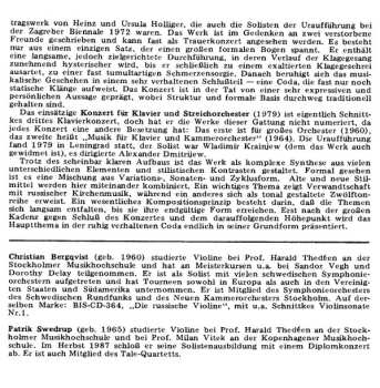 CD Alfred Schnittke: Concerto Grosso I · Concerto For Oboe And Harp · Concerto For Piano And Strings