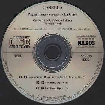 CD Alfredo Casella: Paganiniana: Divertimento For Orchestra / Serenata / La Giara