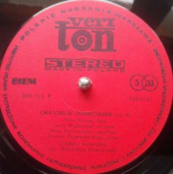LP Jerzy Maksymiuk: Oratorium Oświęcimskie = Auschwitz Oratorio