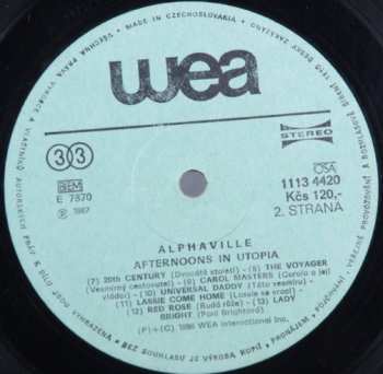 LP Alphaville: Afternoons In Utopia