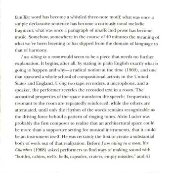 CD Alvin Lucier: I Am Sitting In A Room