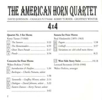CD American Horn Quartet: 4 X 4