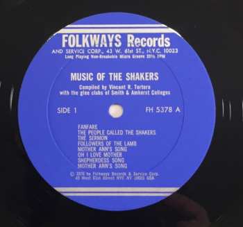 LP Amherst College Glee Club: Music Of The Shakers