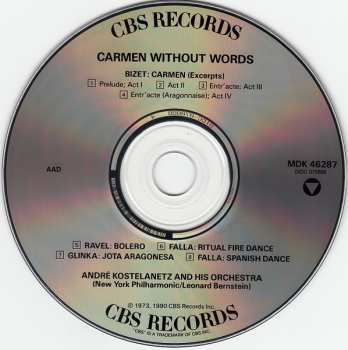 CD Andre Kostelanetz And His Orchestra: Carmen Without Words