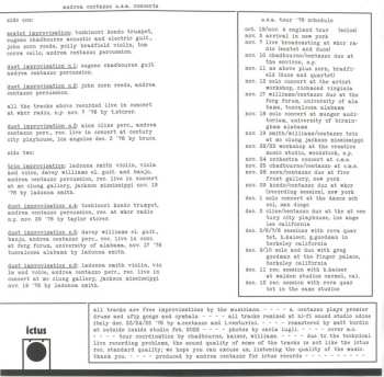 LP Andrea Centazzo: U.S.A. Concerts