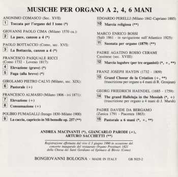 CD Arturo Sacchetti: Musiche Per Organo A 2, 4, 6 Mani