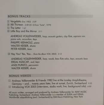 CD Andreas Vollenweider: Behind The Gardens - Behind The Wall - Under The Tree DIGI