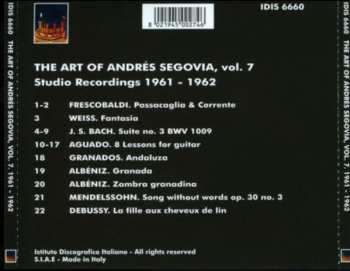 CD Andrés Segovia: The Art of Andres Segovia Vol. 7