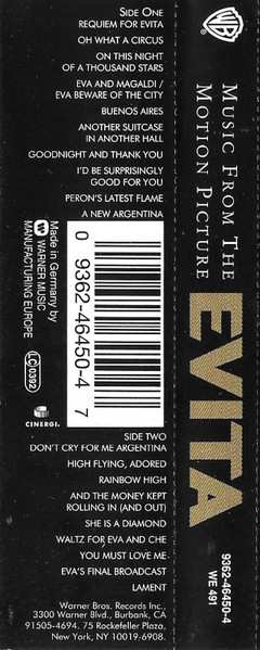 MC Andrew Lloyd Webber: Evita (Music From The Motion Picture)