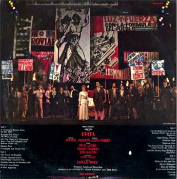 2LP Andrew Lloyd Webber: Evita: Premiere American Recording