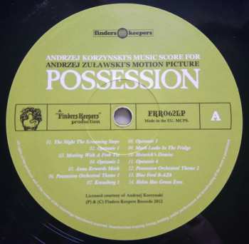 LP Andrzej Korzyński: Andrzej Korzynski's Music Score For Andrzej Zuławski's Motion Picture Possession