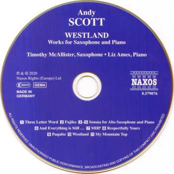 CD Timothy McAllister: Westland - Works For Saxophone And Piano